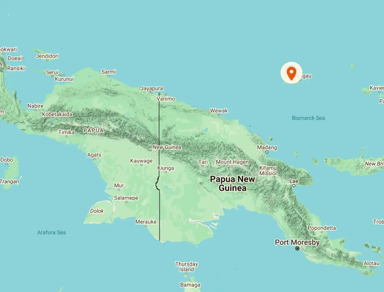 A map of Manus Island of Papua New Guinea