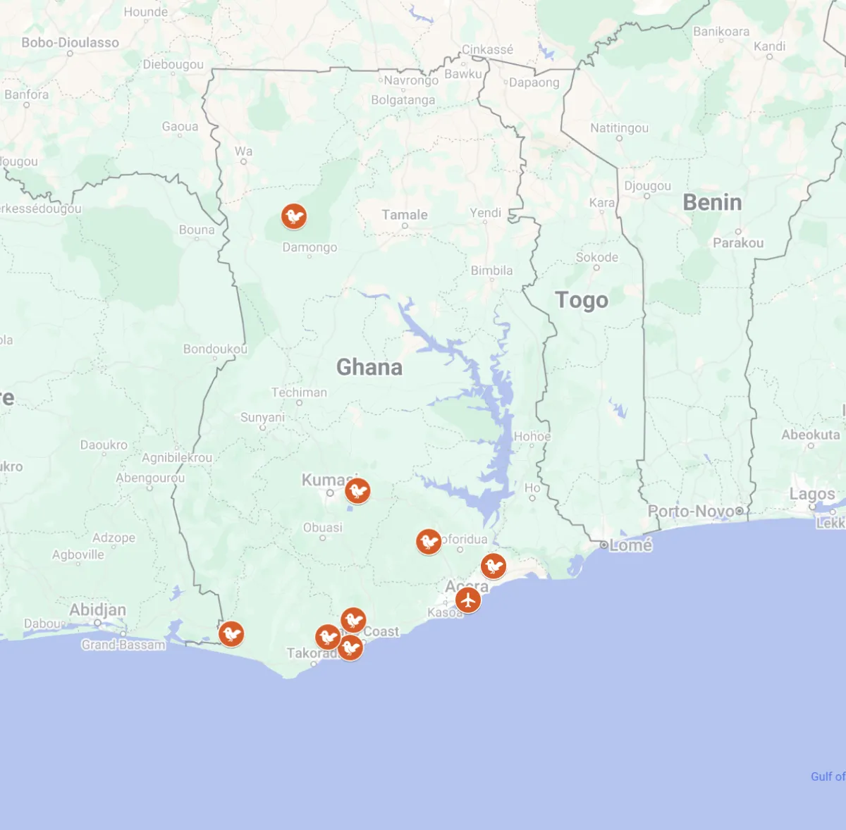 Tour Map of Ghana