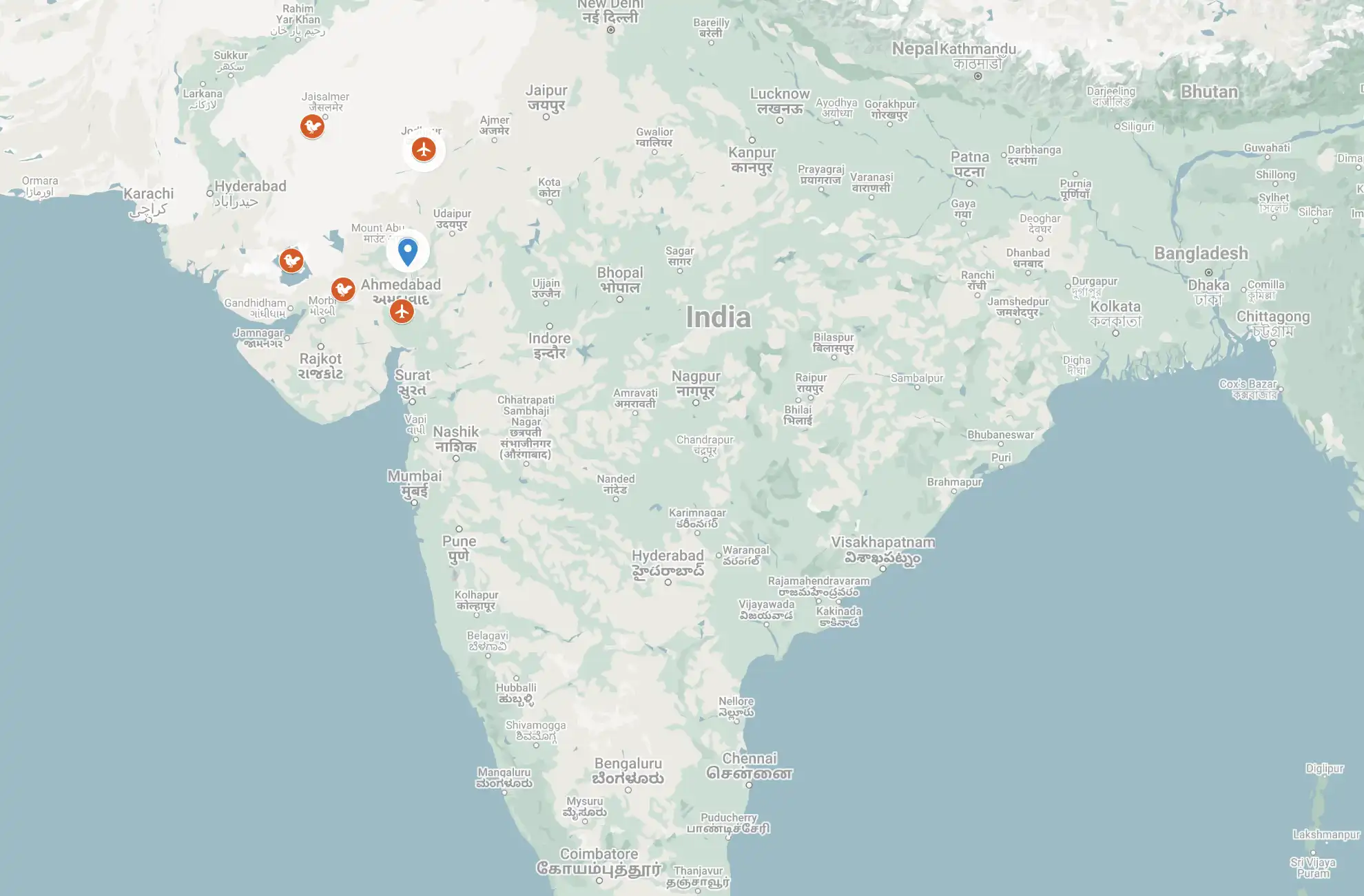 Birding Map of West India