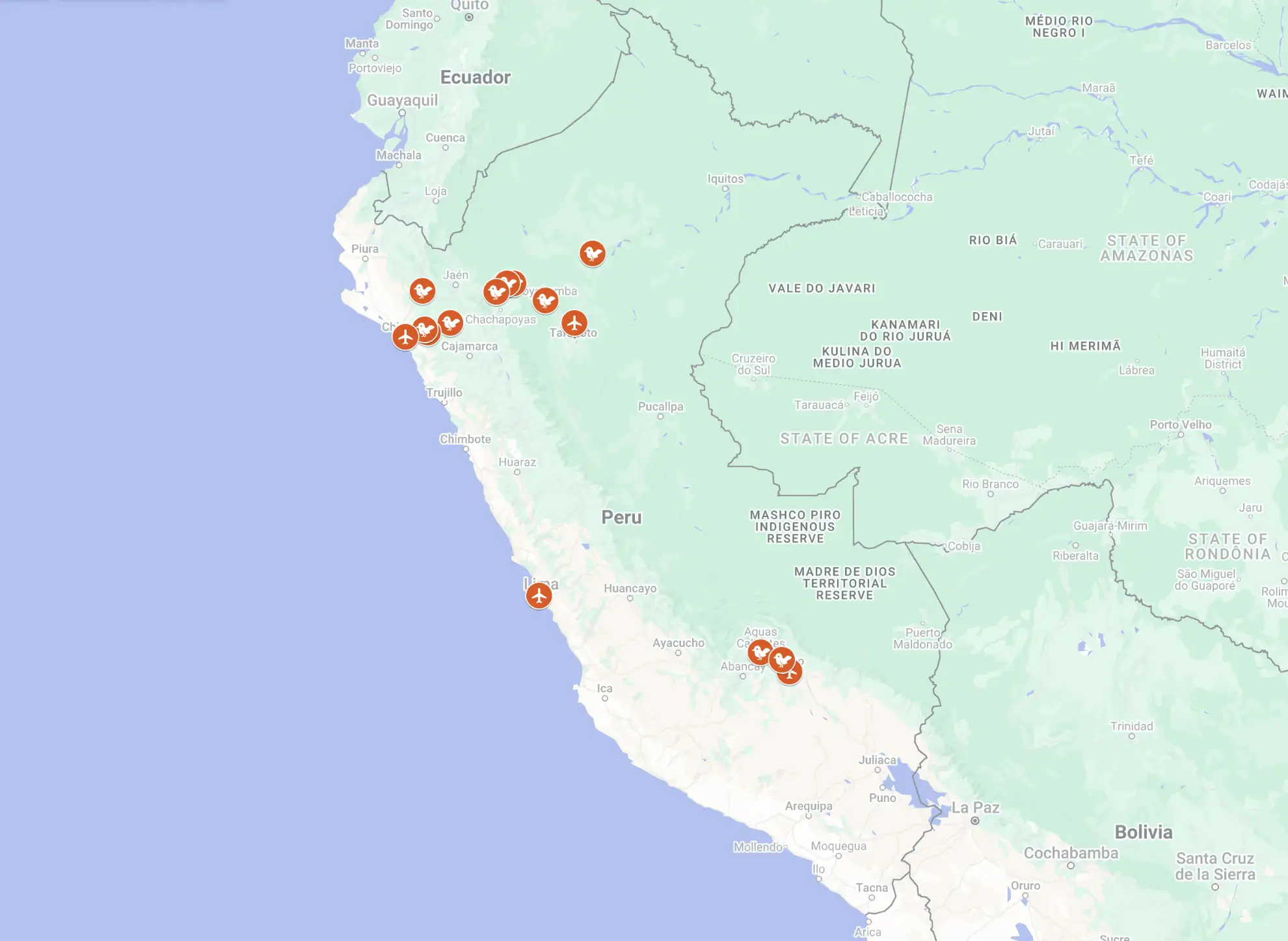 Birding Map of Peru Photo